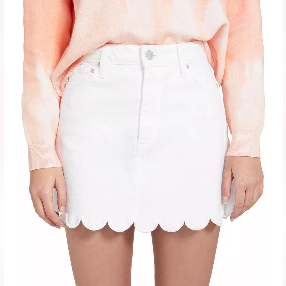 Alice and Olivia Scallop Denim Skirt